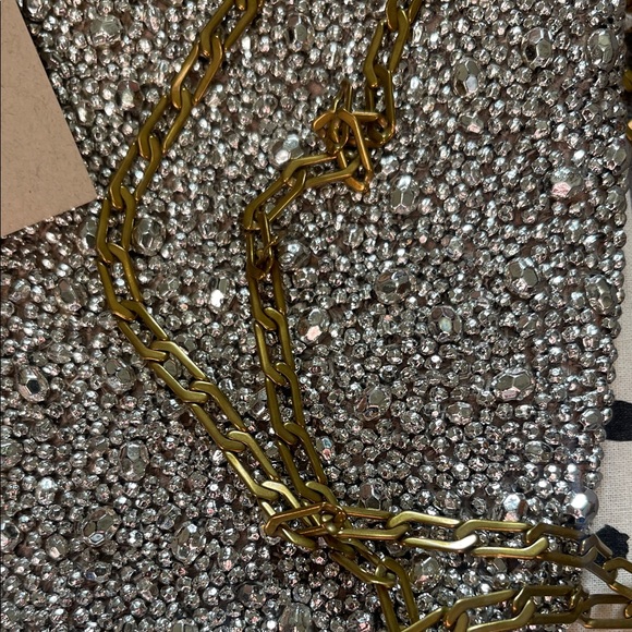 Clare V Estelle- Silver Clutch with Gold Chain - Picture 2 of 4